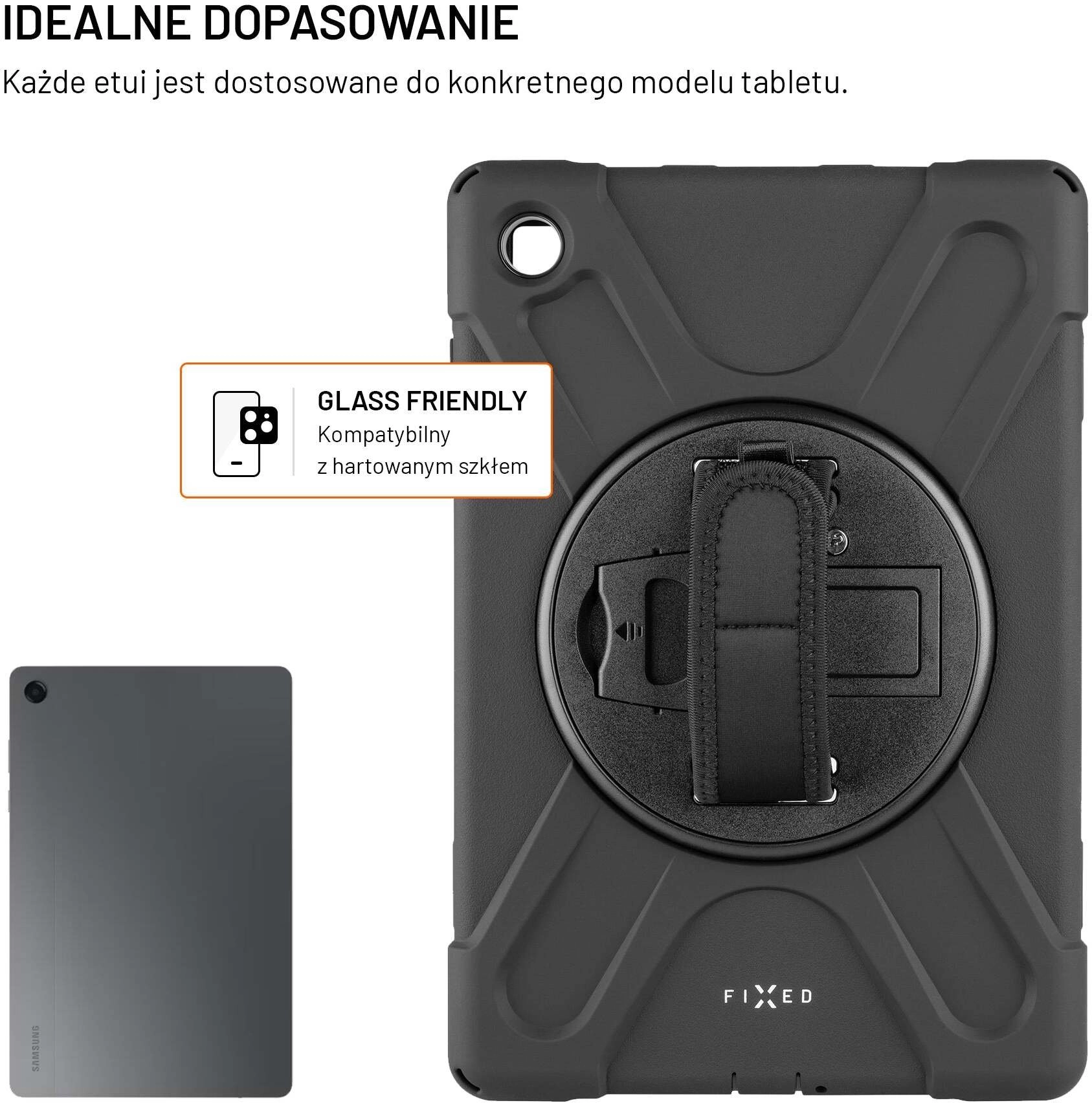 Durable case with standFIXED EtuiRuggedTab Case