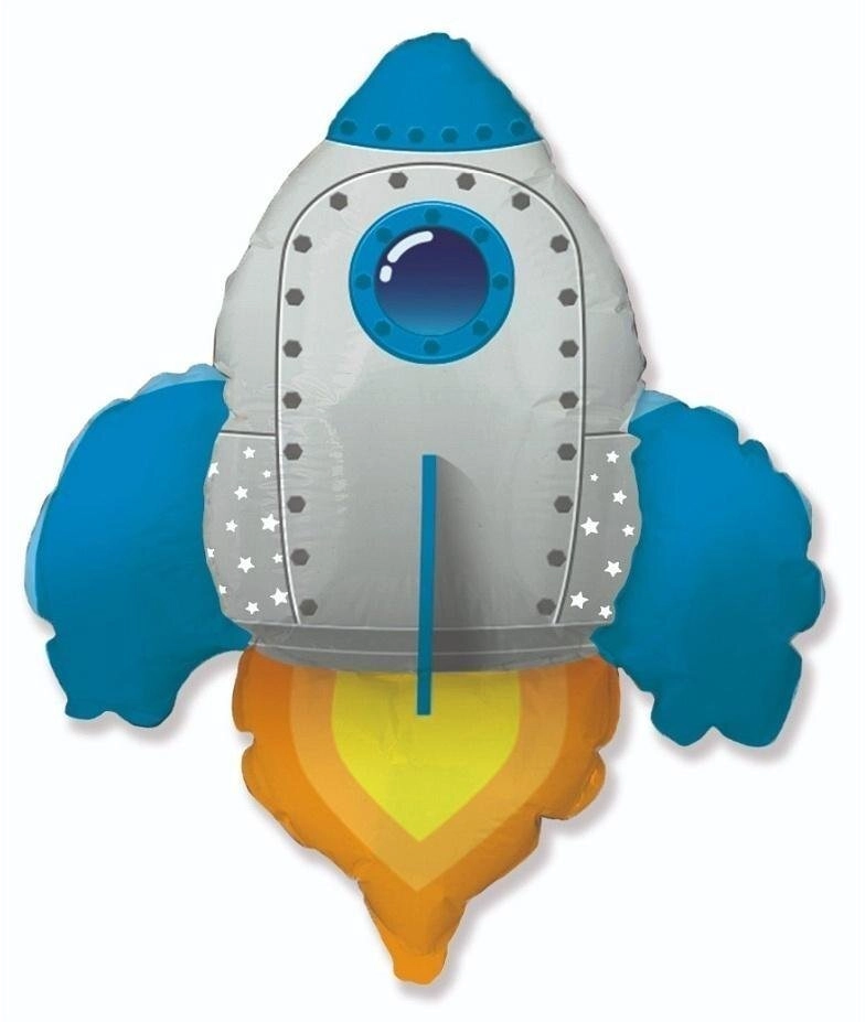 Rocket foil balloon blue 60 cm