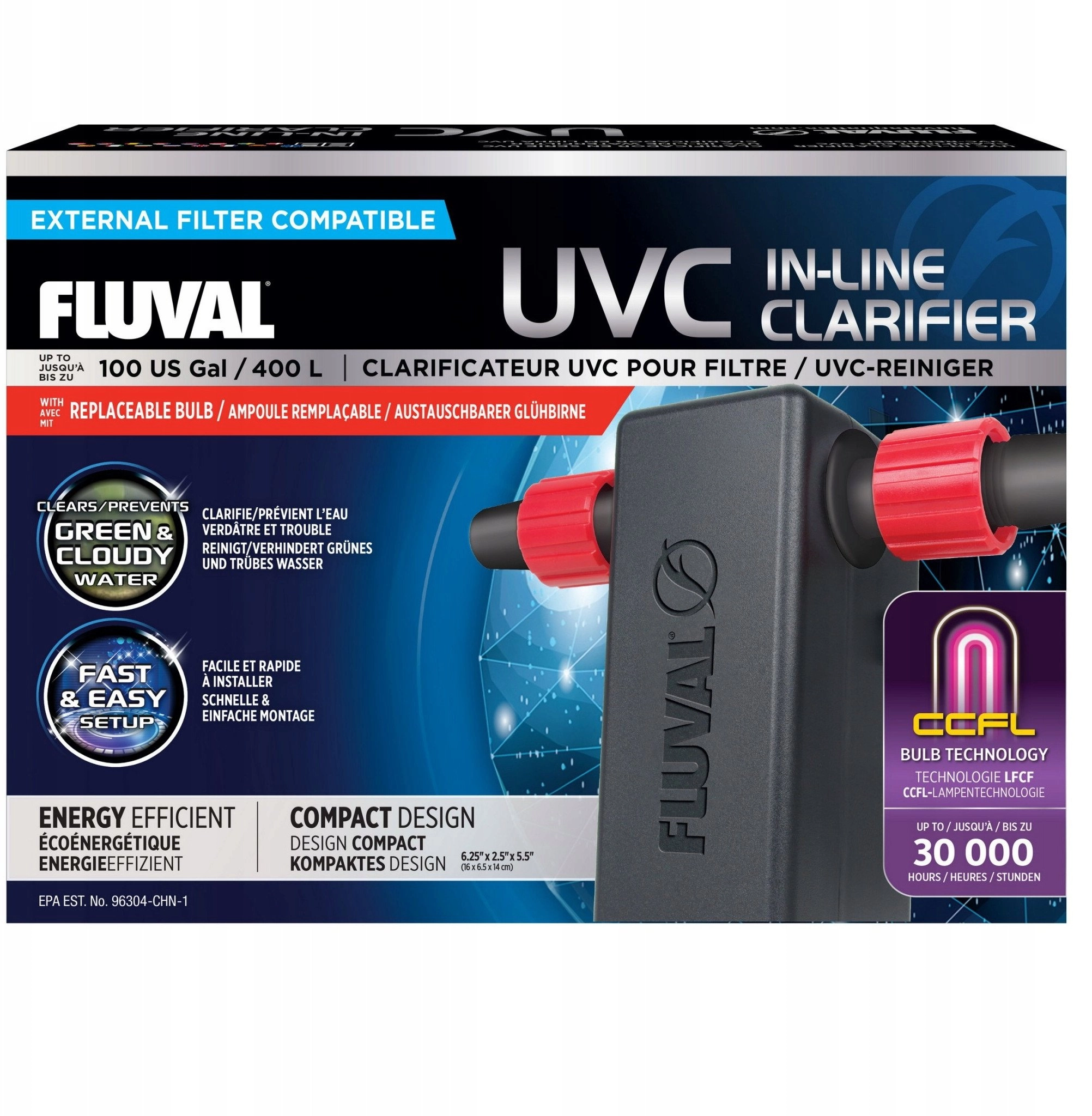 Sterylizator UVC In-Line Clarifier  16x14x6 5cm
