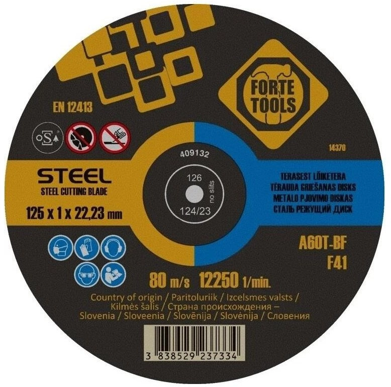 CUTTING DISC FORTE TOOLS 125X1.0X22METAL