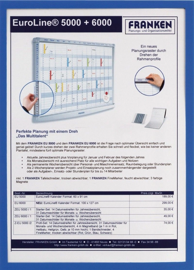 Franken FRANKEN magnetic frame  A4  blue
