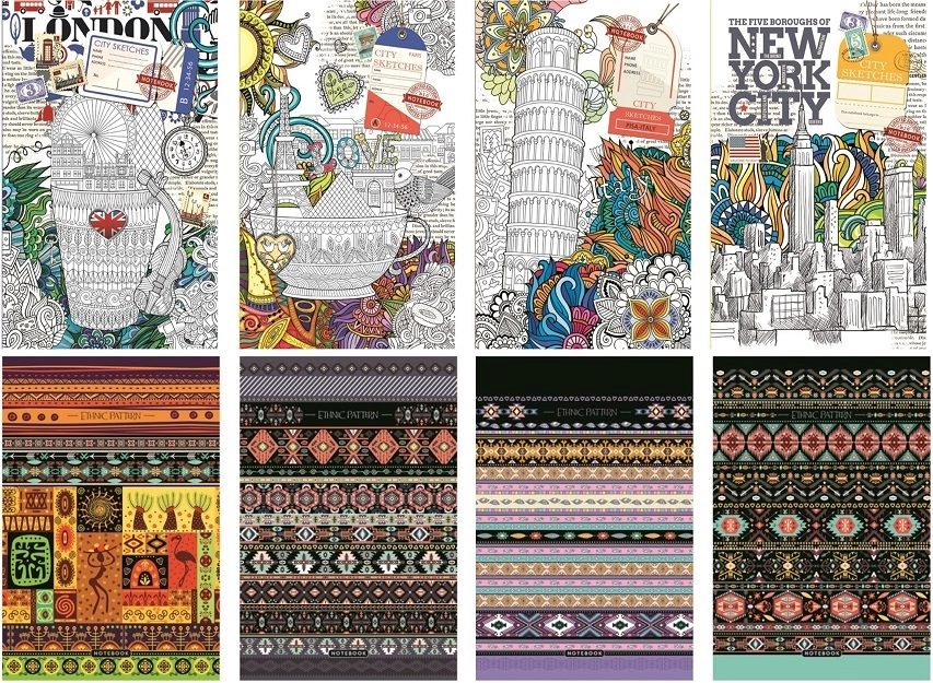Decorative notebook A4 80K grid (stiffened