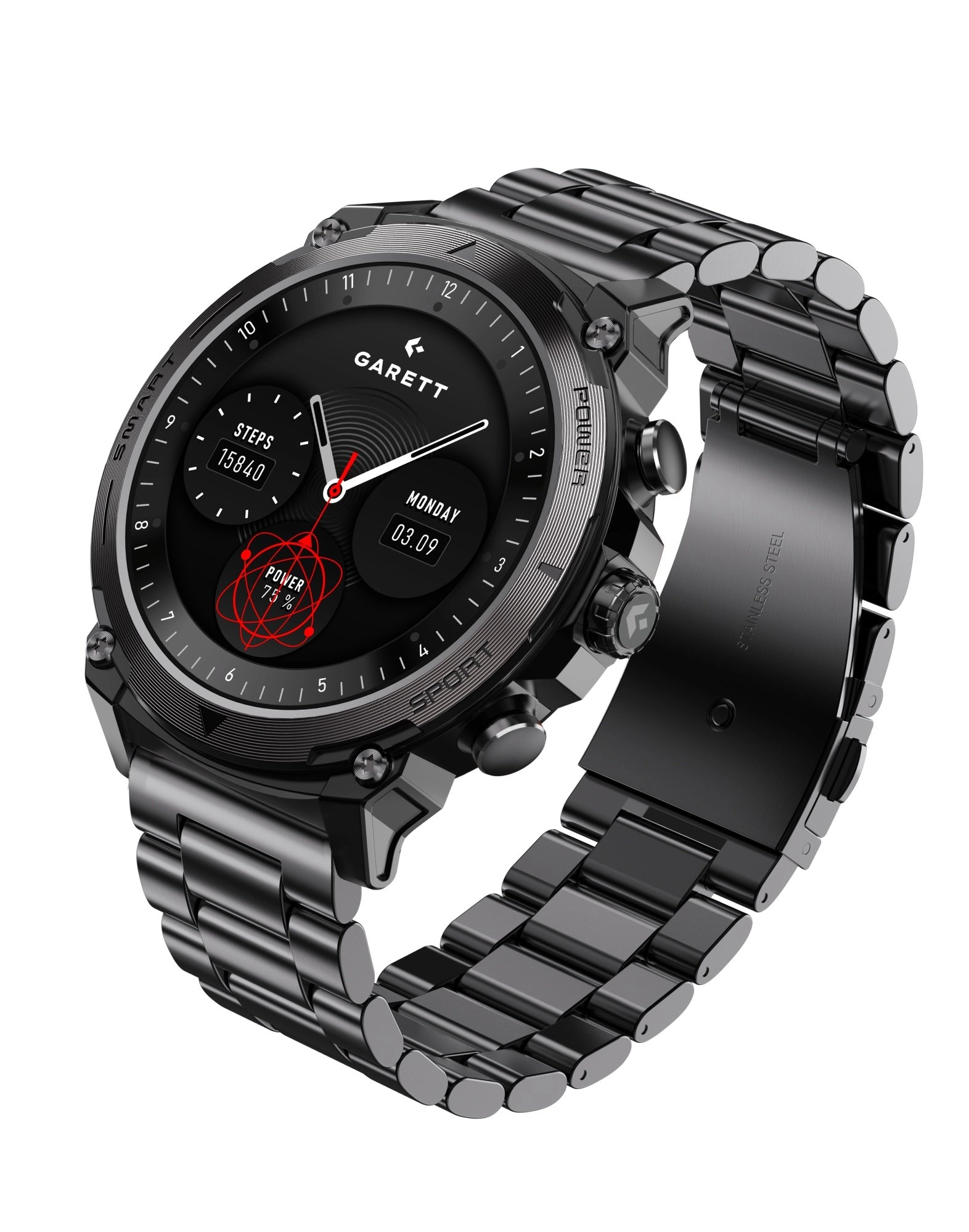Garett Atom Black steel Smartwatch 5904238486856
