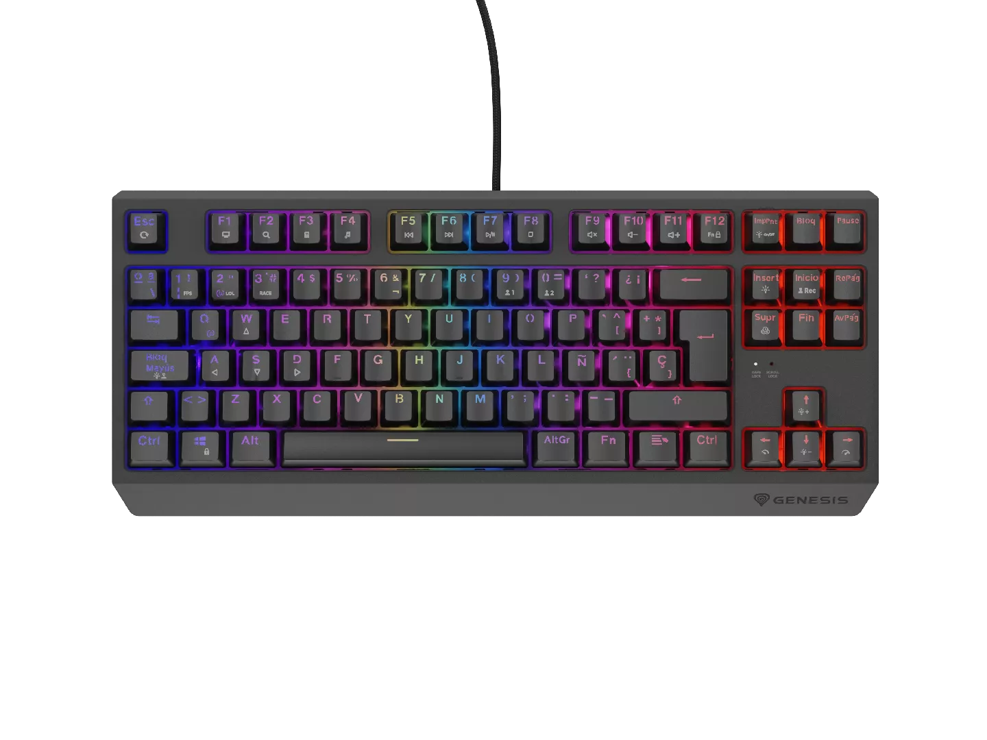 GENESIS Thor 230 TKL tastatūra Speļu USB QWERTY Spāņu Melns
