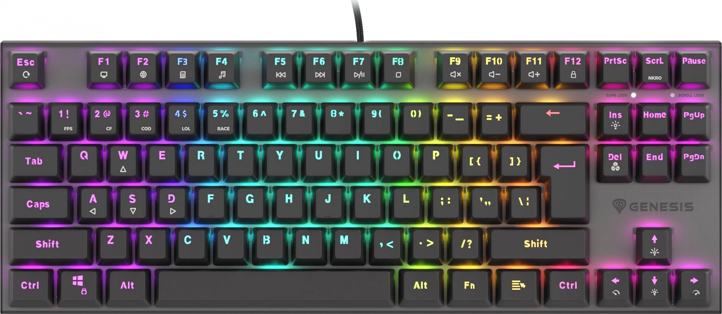 Genesis gaming mechanical keyboard THOR 303/TKL/RGB/Outemu