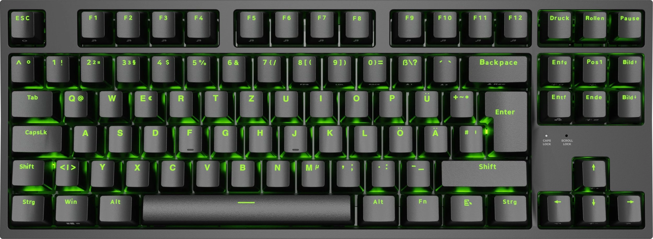 GENESIS Thor 404 TKL tastatūra Speļu USB QWERTZ Vācu Melns