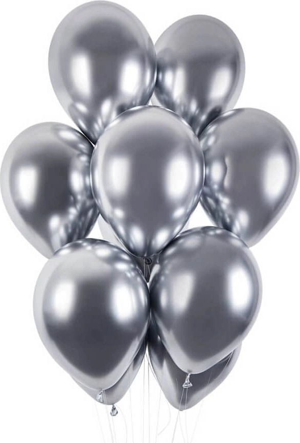 GMR Latex balloons shiny silver -