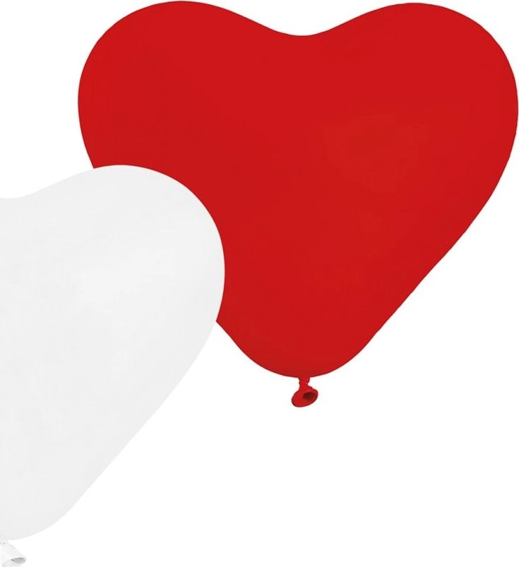 GMR Heart Balloons red and white
