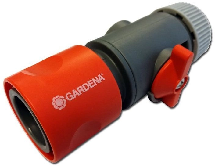 Gardena quick connector with control valve
