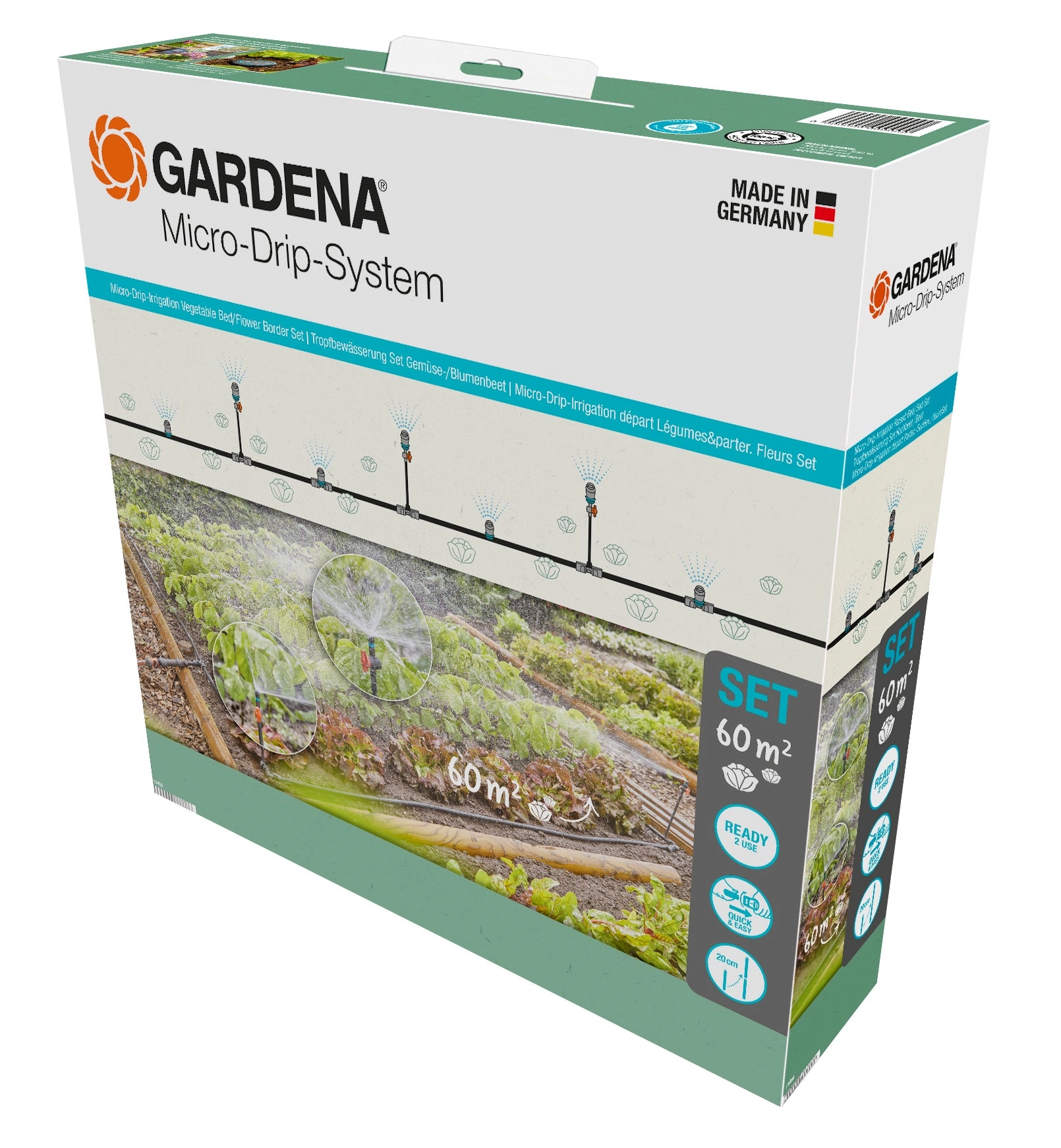 GARDENA Micro-Drip-Irrigation Vegetable Bed/​Flower Border Set
