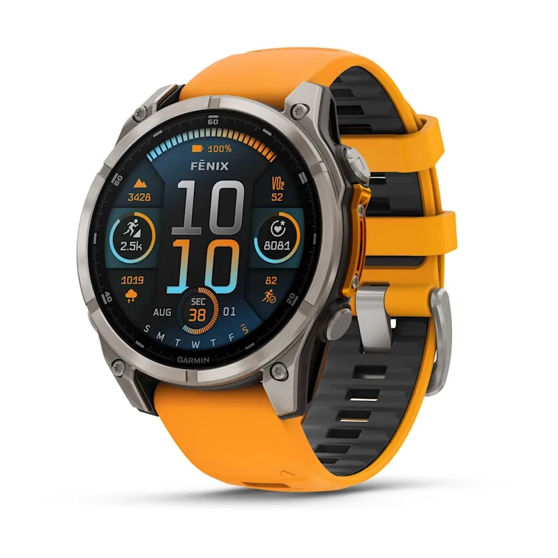 Garmin fenix 8 3,56 cm (1.4") AMOLED 47 mm Digitāls 454 x 454 pikseļi Skārienjūtīgais ekrāns Grafīts Wi-Fi GPS