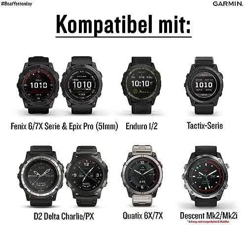 Garmin UltraFit -nailonranneke 26 mm musta