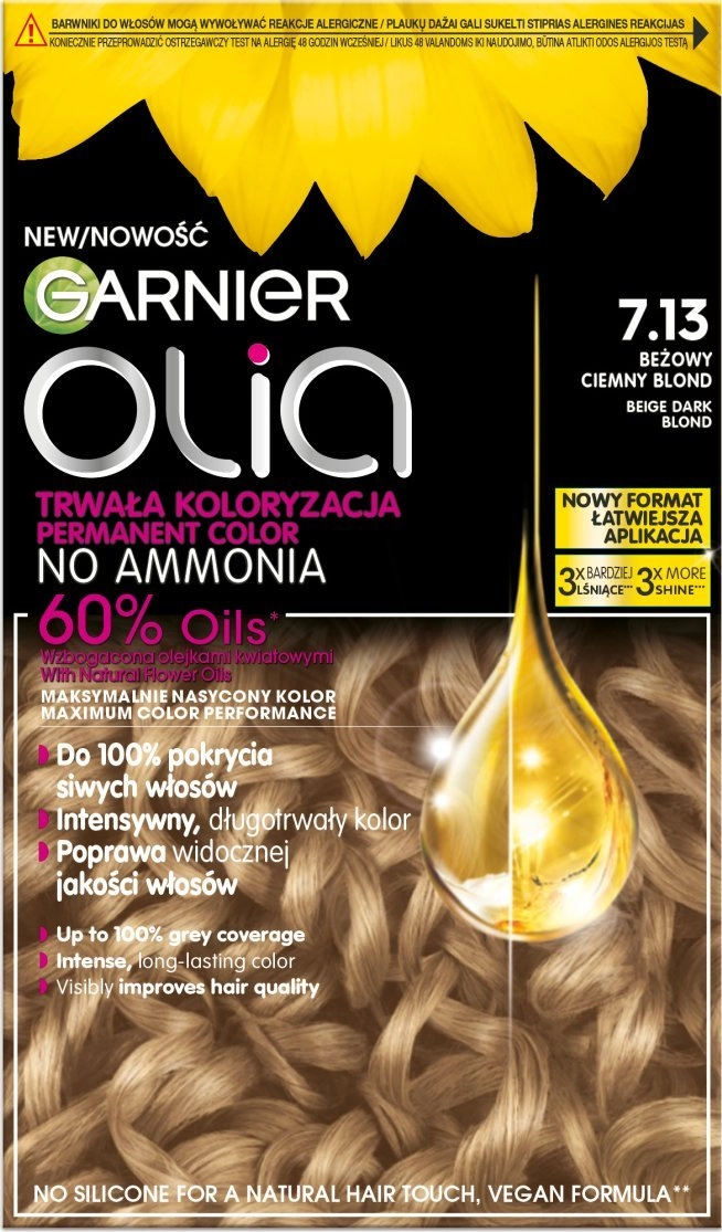 Alkotest GARNIER_Olia hair dye 7.13