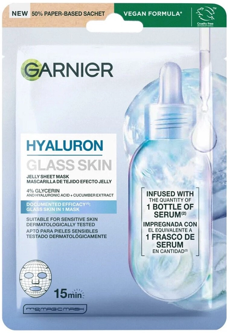 GARNIER_Hyaluron Glass Skin gel sheet mask