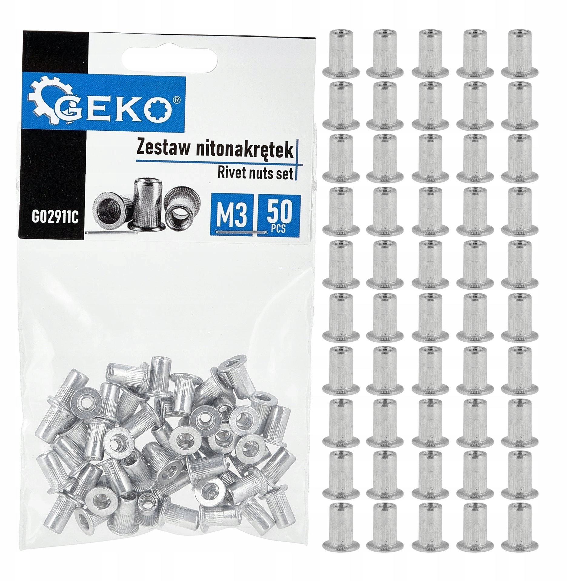 Geko Set of aluminum rivet nuts
