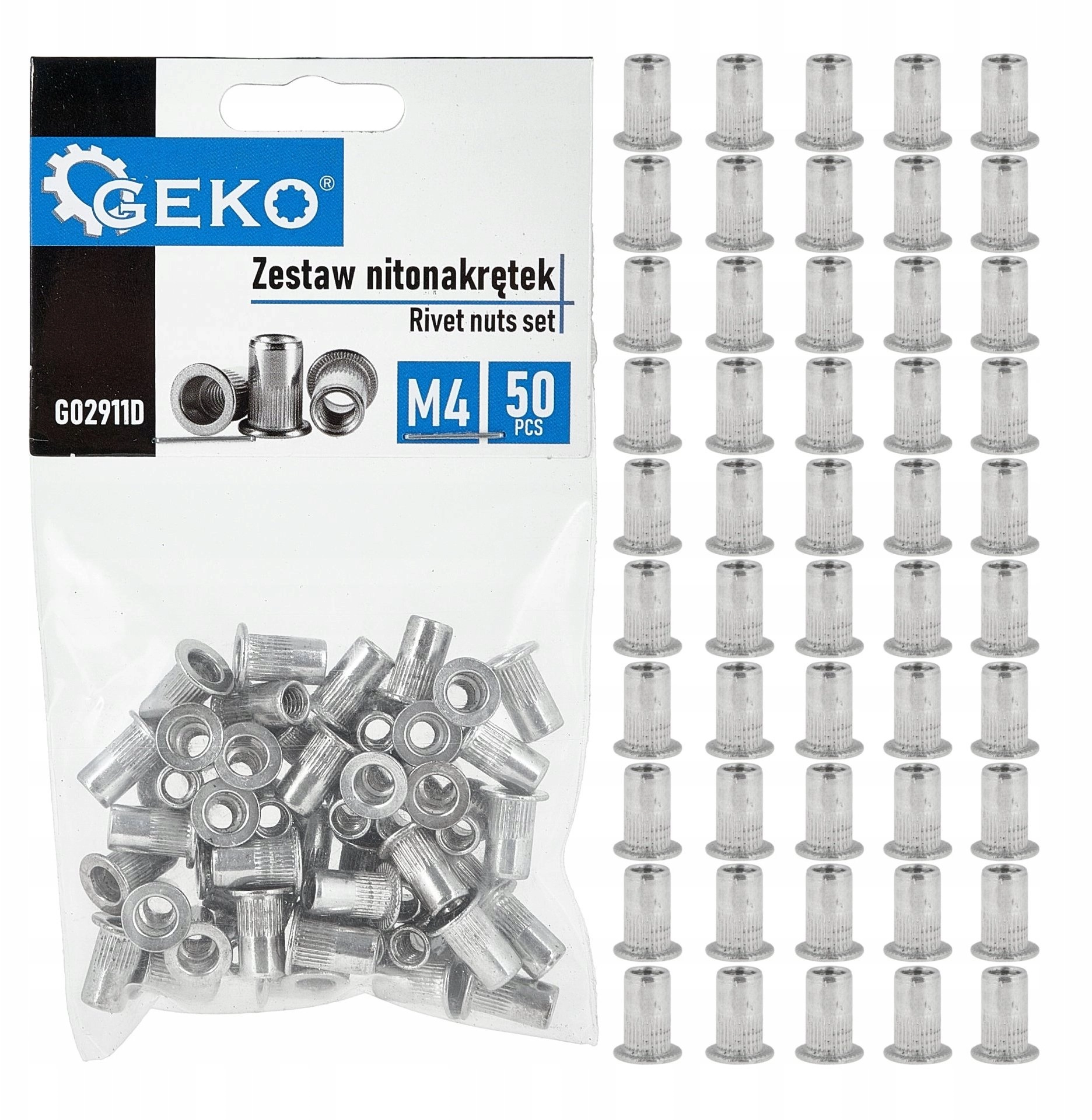 Geko Set of aluminum rivet nuts