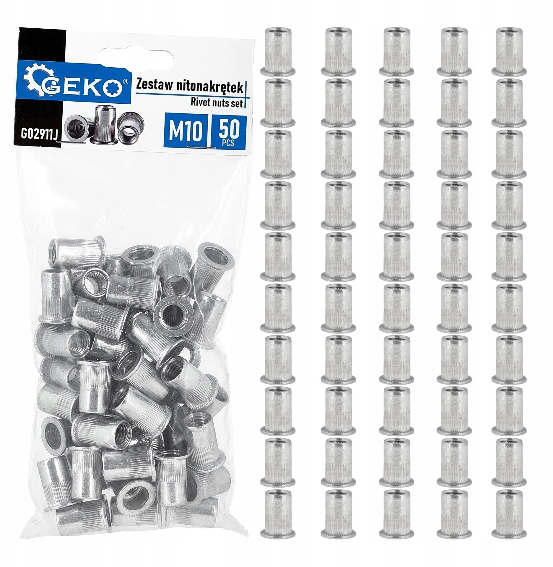 Geko Set of aluminum rivet nuts
