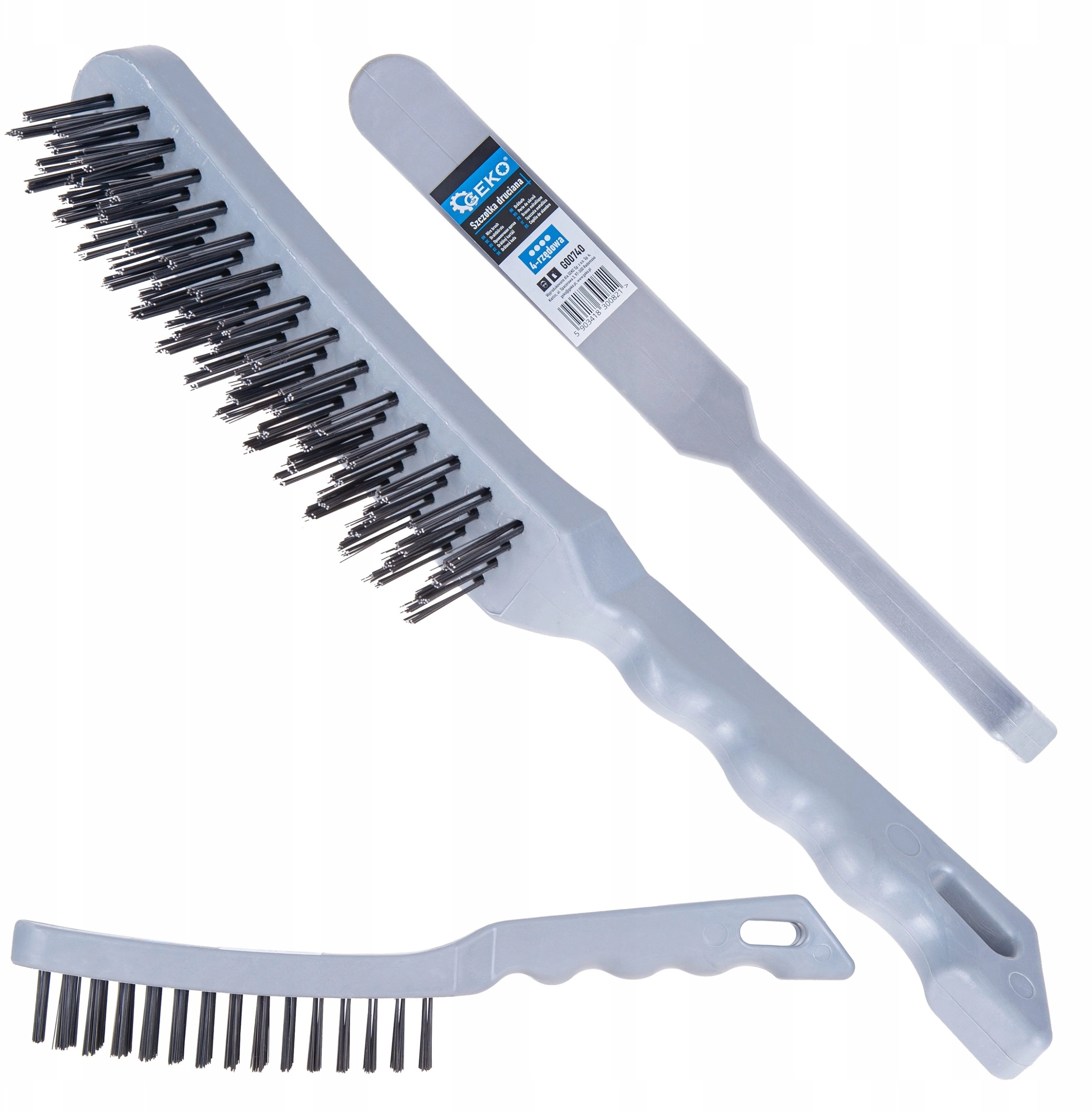 Geko wire brush 4-row plastic handle