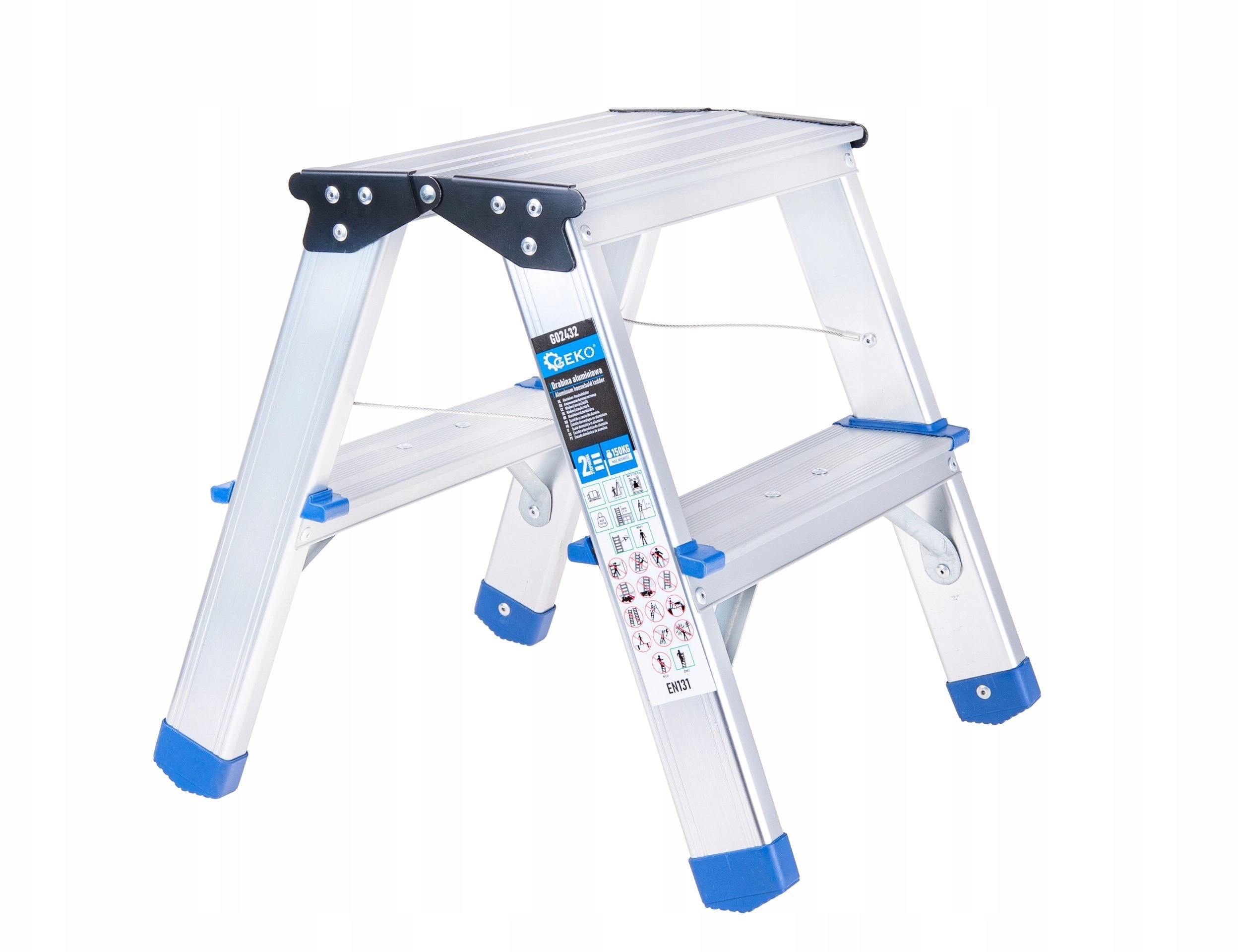Geko Aluminum ladder 2-step double-sided 150kg