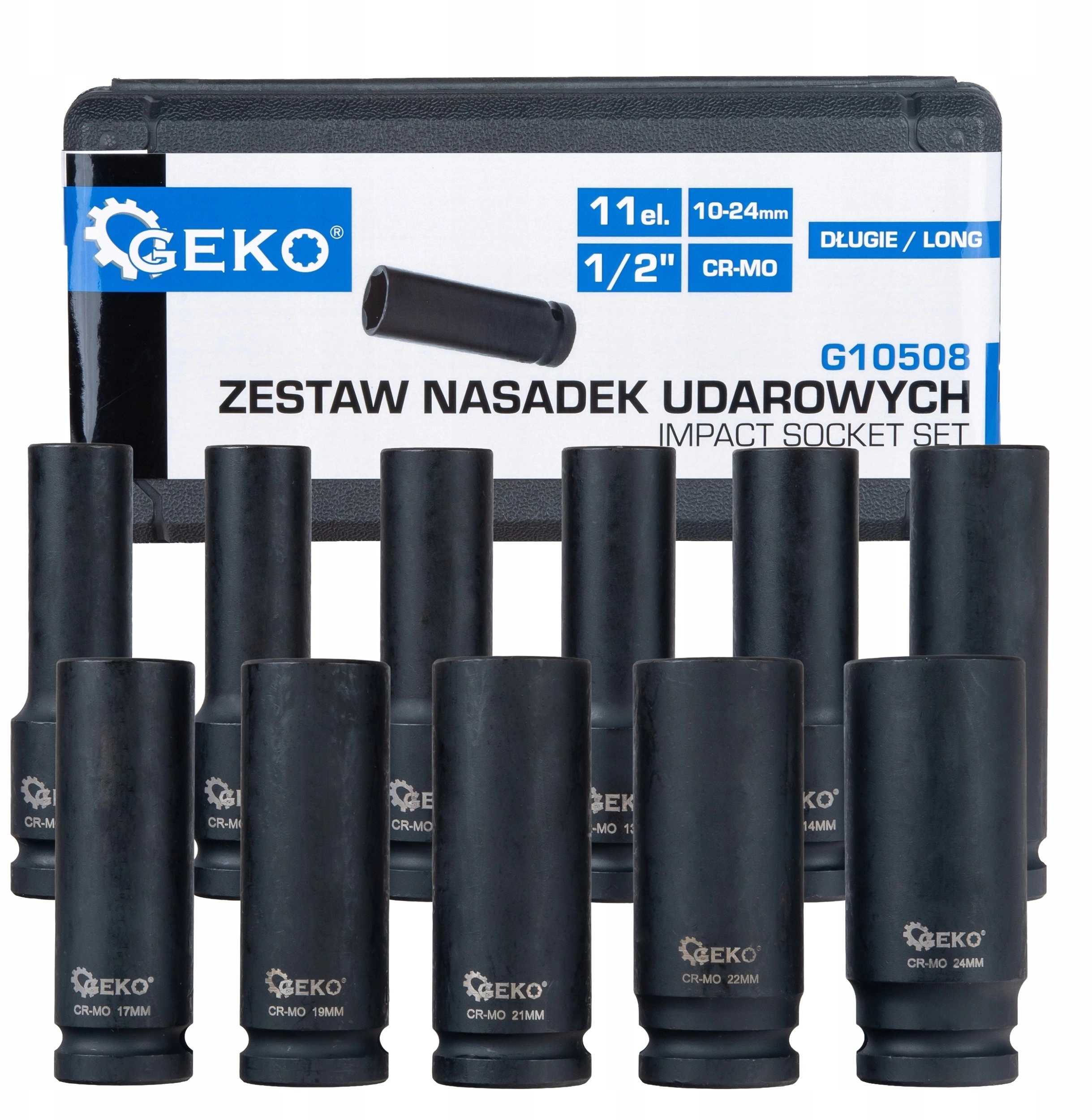 Geko Set of long impact sockets