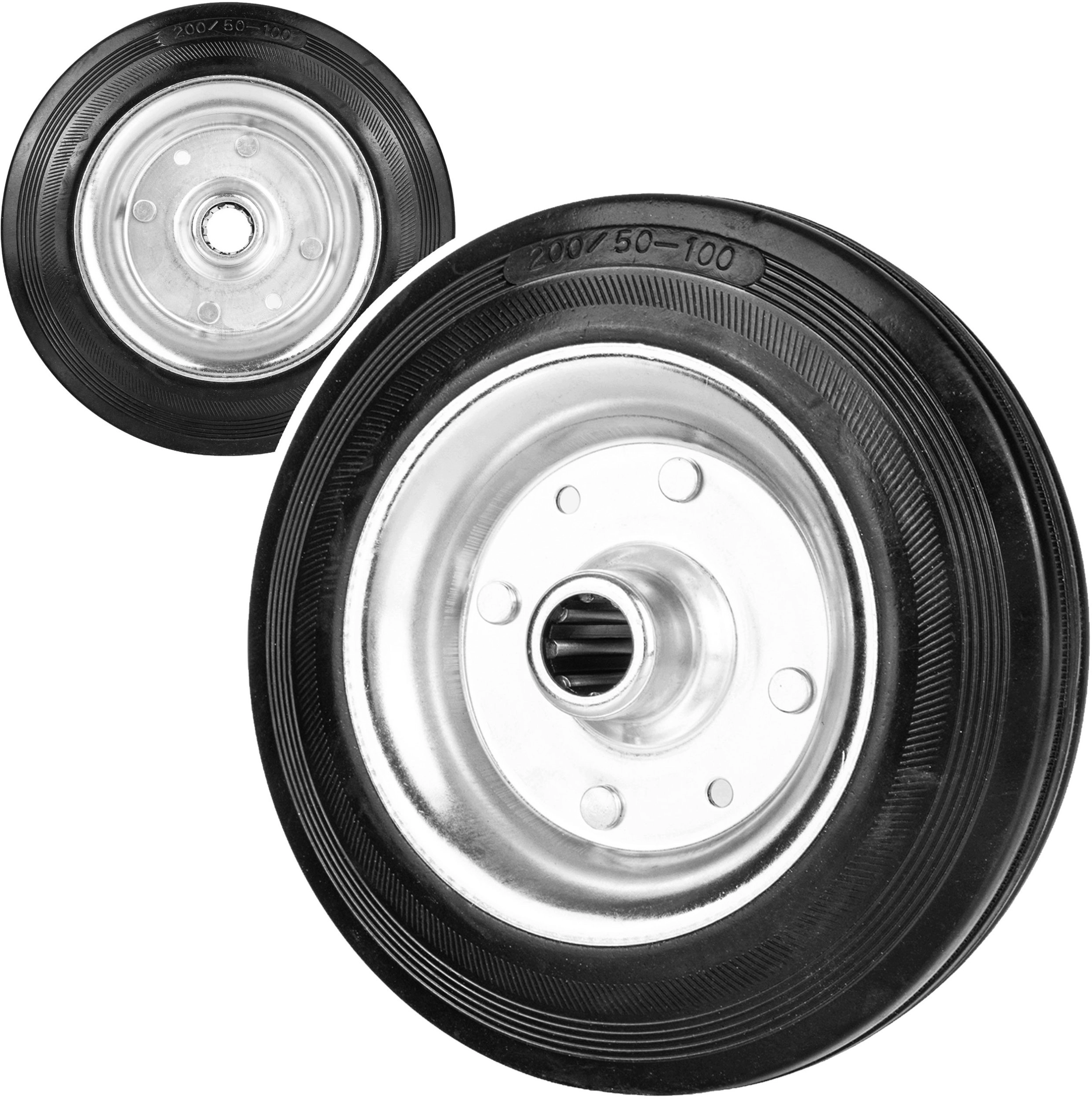 Geko Steel and rubber wheel 200mm