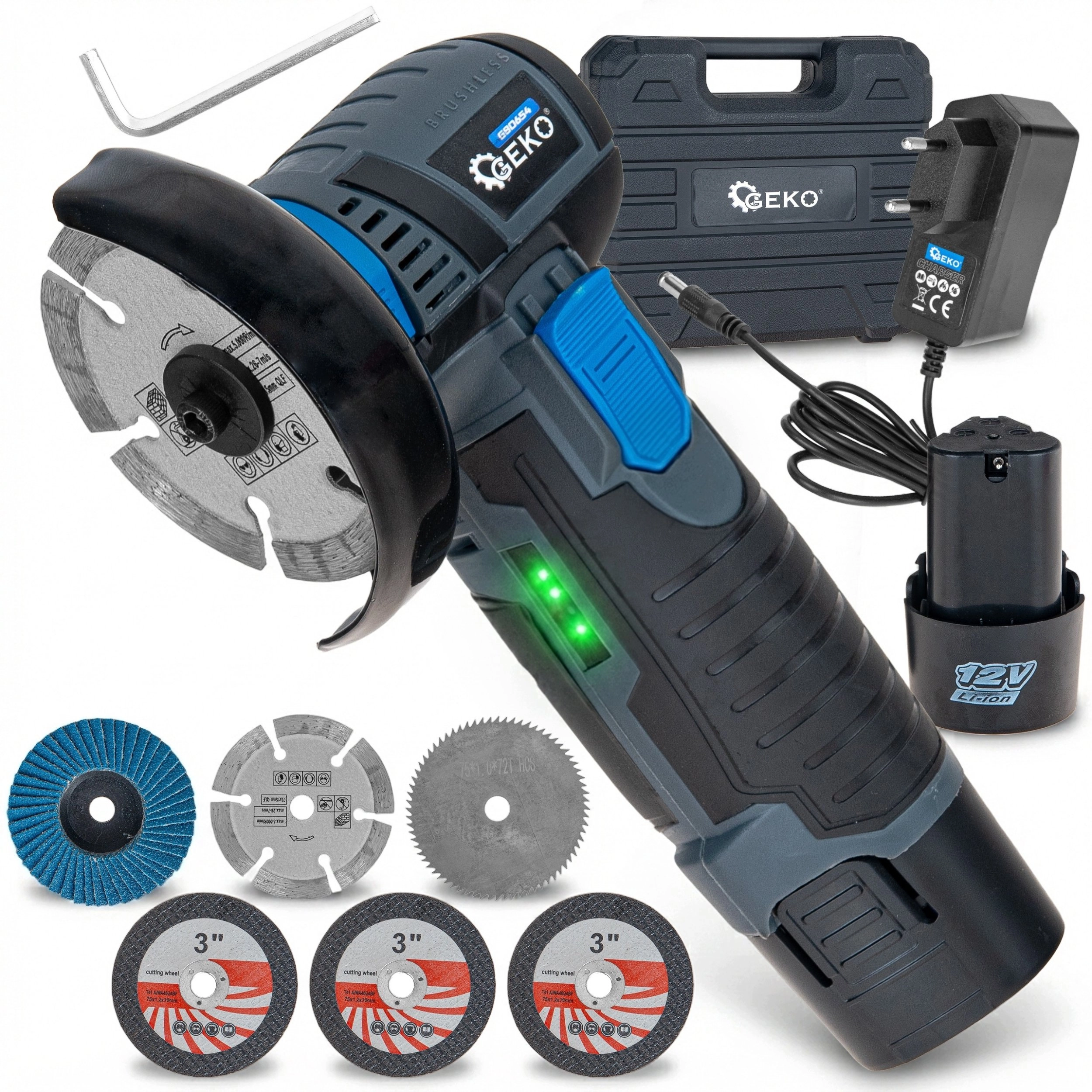 Geko Mini Grinder Cordless Brushless Angle