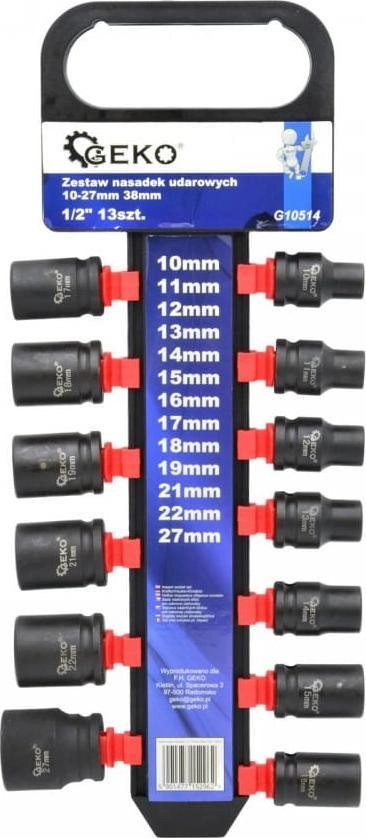 Geko ZESTAW NASADEK UDAROWYCH 1/2" 10-27MM