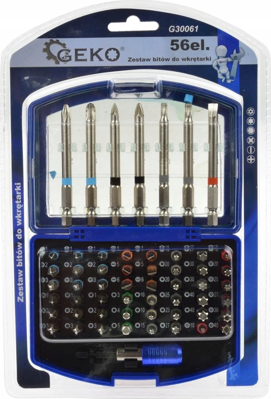 Geko Set of screwdriver bits 56