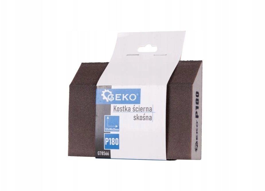 Geko Kostka ścierna skośna 125x90x25mm P180