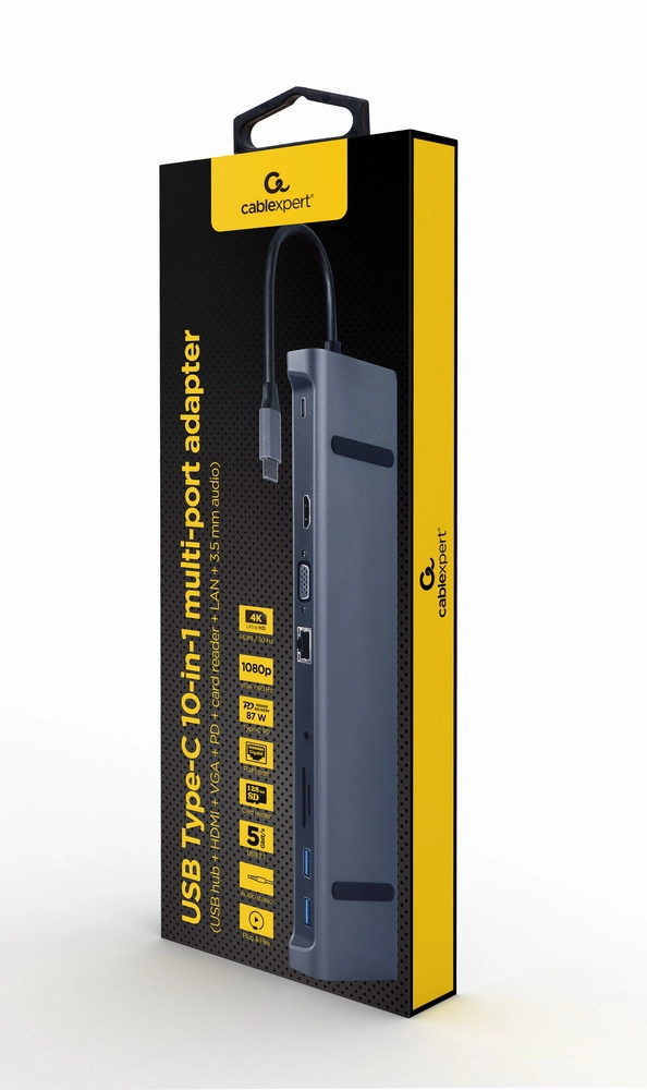 Gembird A-CM-COMBO10-01 laptop dock/port replicator Wired