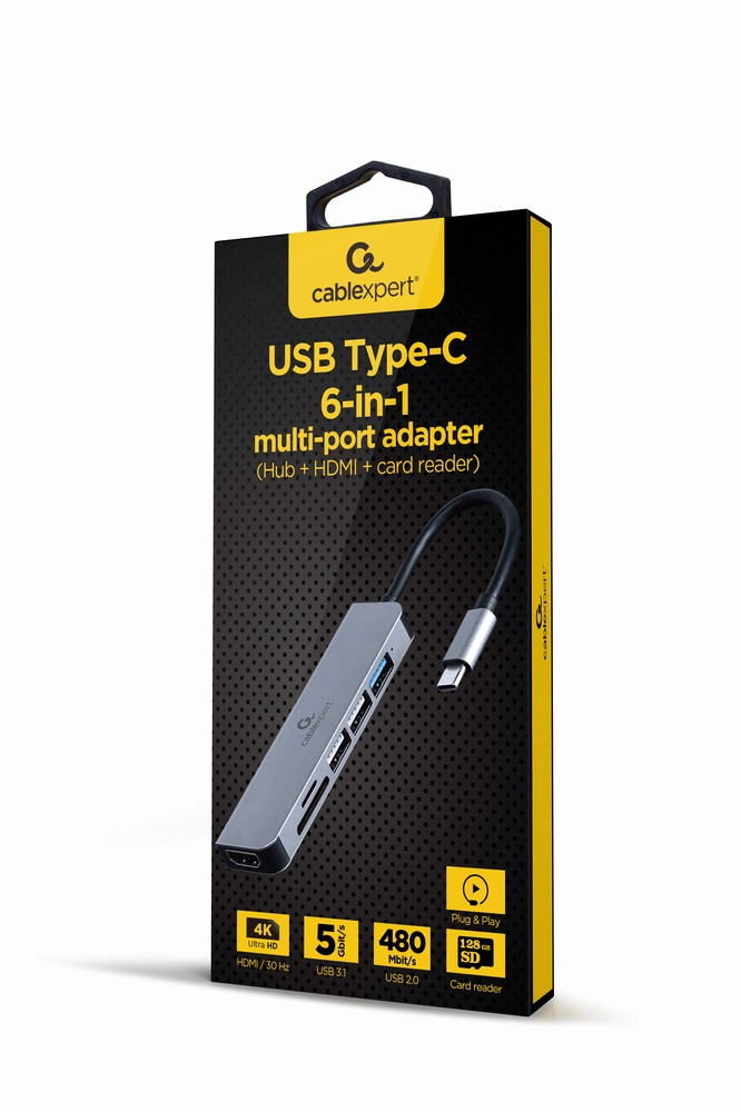 Gembird A-CM-COMBO6-02 laptop dock/port replicator Wired