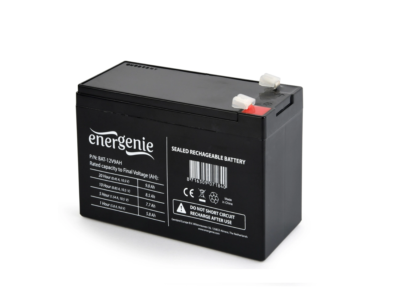 Gembird 12V 9 Ah Sealed Lead