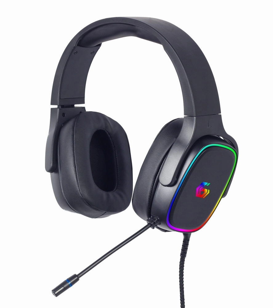 Gembird GHS-SANPO-S300 austiņas un brīvroku komplekts Vadu Speļu USB Type-A Melns