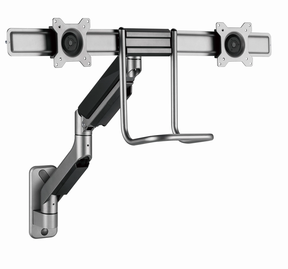 Gembird Laikiklis Adjustable wall 2-display mounting