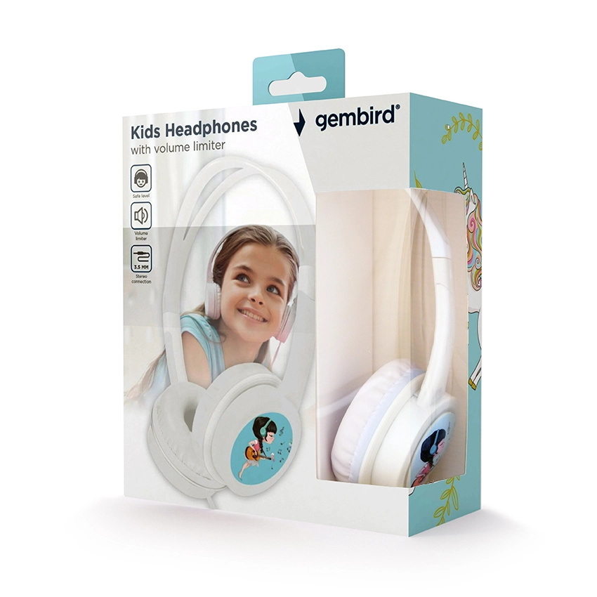 Gembird Kids Headphones with Volume Limiter White