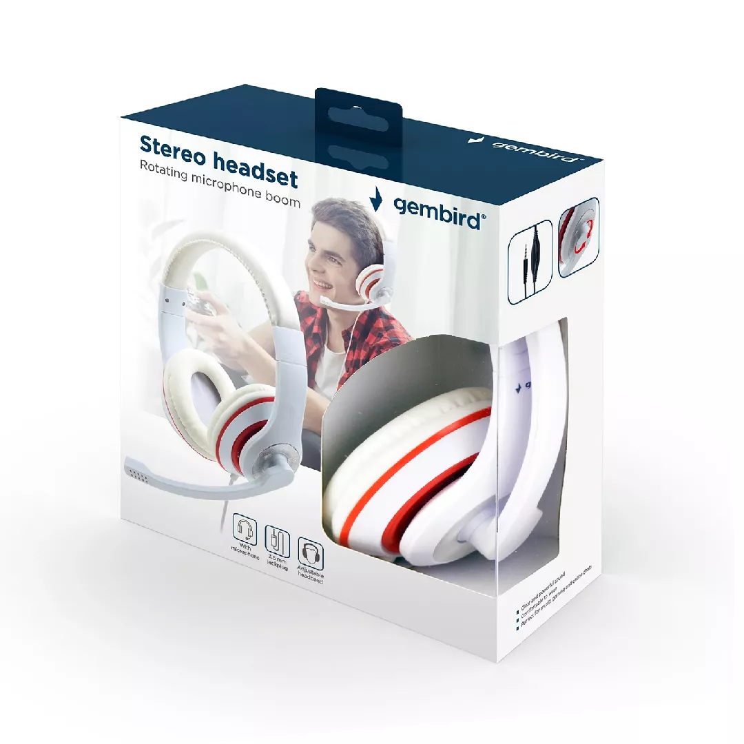 Gembird MHS-03-WTRD headphones/headset Wired Head-band Calls/Music