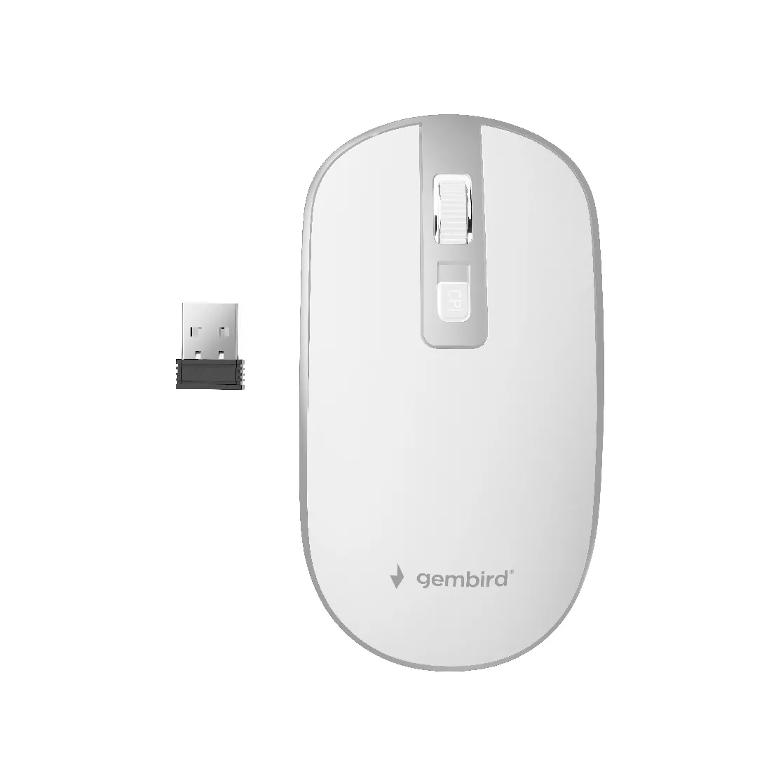Gembird Wireless Optical Mouse White / Silver