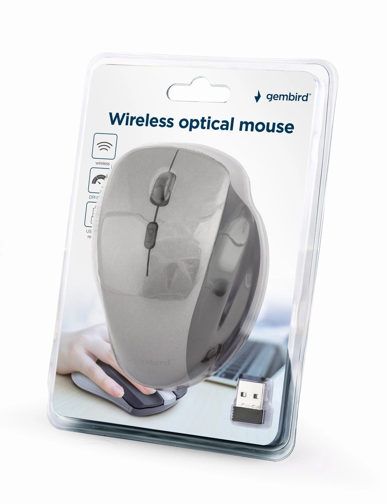 Gembird MUSW-6B-02-BG mouse Office Right-hand RF