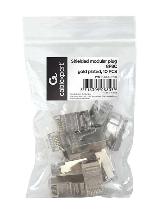 Gembird PLUG5SP/10 wire connector RJ-45 Transparent