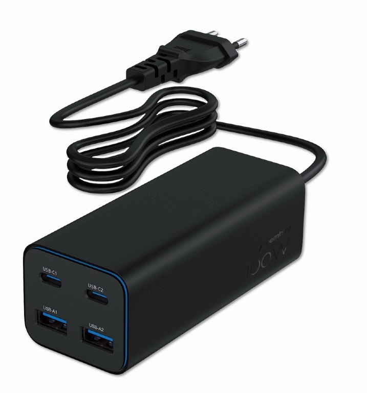 Gembird TA-UC-2A2C-PD100-01-BK mobile device charger Laptop