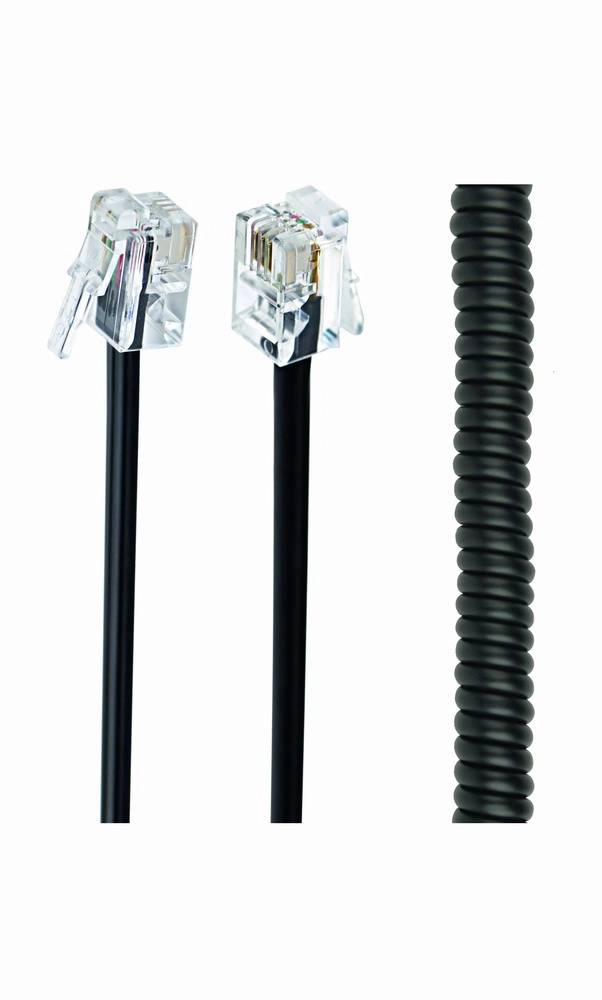 Gembird TC4P4CS-2M telephone cable Black TC4P4CS-2M