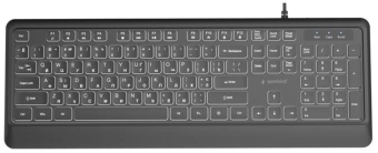 Klaviatūra Gembird Slim Backlight USB-A+C RU