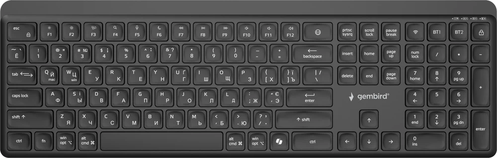 KEYBOARD WRL SLIM BT CYRILLIC/KB-WPS-03-CYRL GEMBIRD