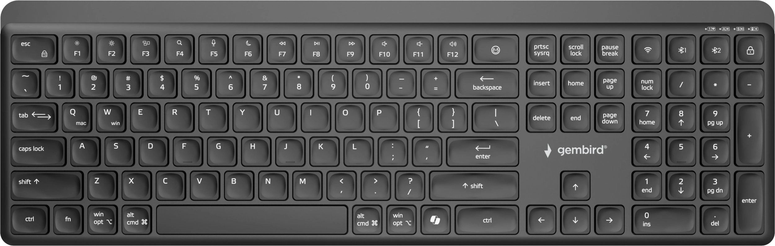 KEYBOARD WRL SLIM 2.4G+BT US/KB-WPS-03
