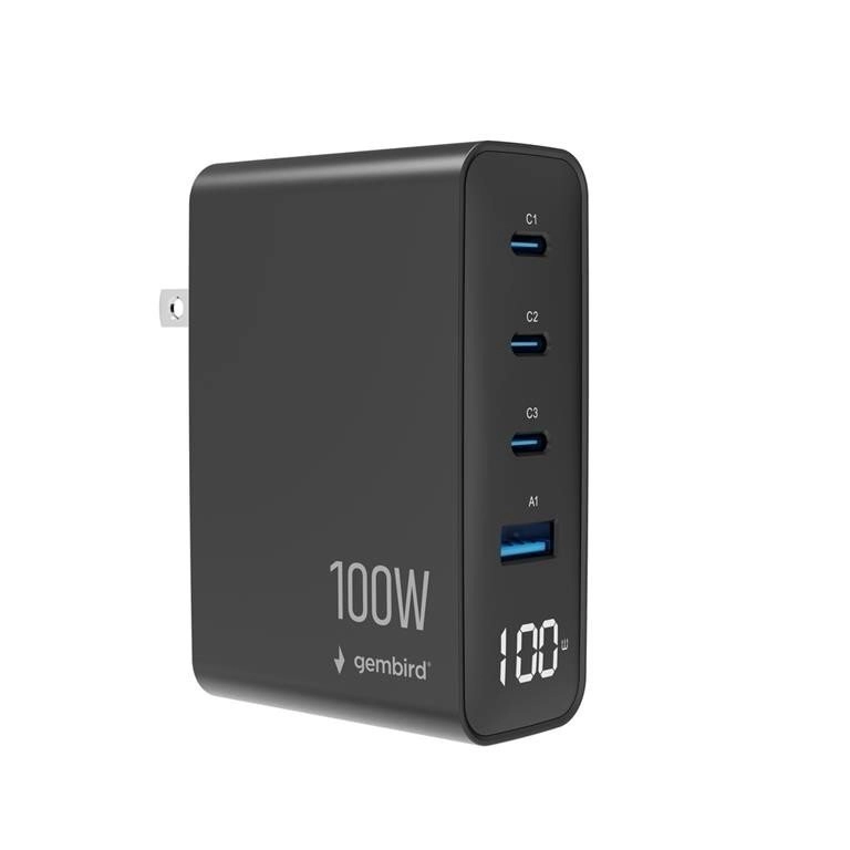 Lādētājs Gembird 4-port 100W GaN USB