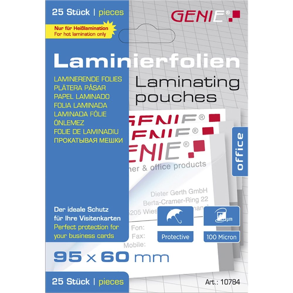 Genie 10784 laminator pouch 25 pc(s)