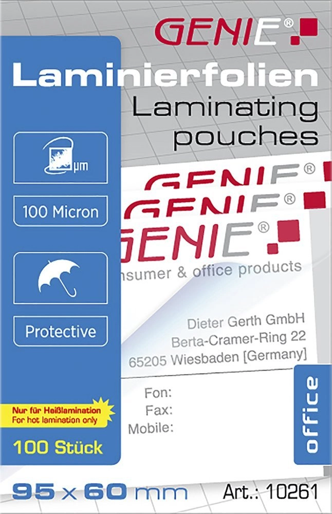 Genie GENIE laminating pouches 100 in