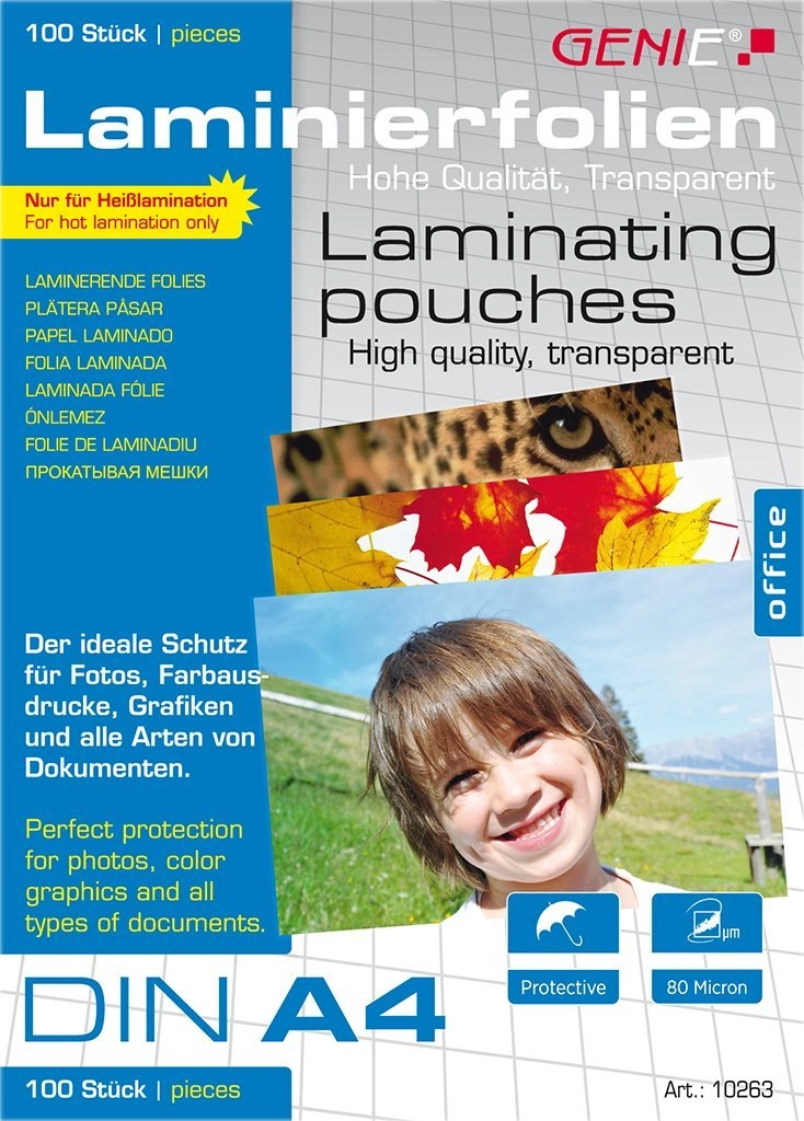 GENIE laminating pouches 100 A4 films