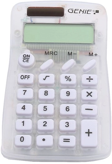 GENIE calculator 825 8-digit white 12598