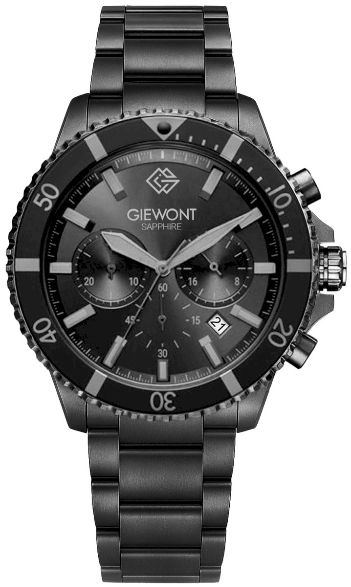 Giewont Chronograph Sapphire Men`s Watch Black